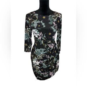 Tahari Tropical print Black/Blue/Green Multi 6 Excellent